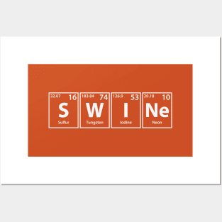 Swine (S-W-I-Ne) Periodic Elements Spelling Posters and Art